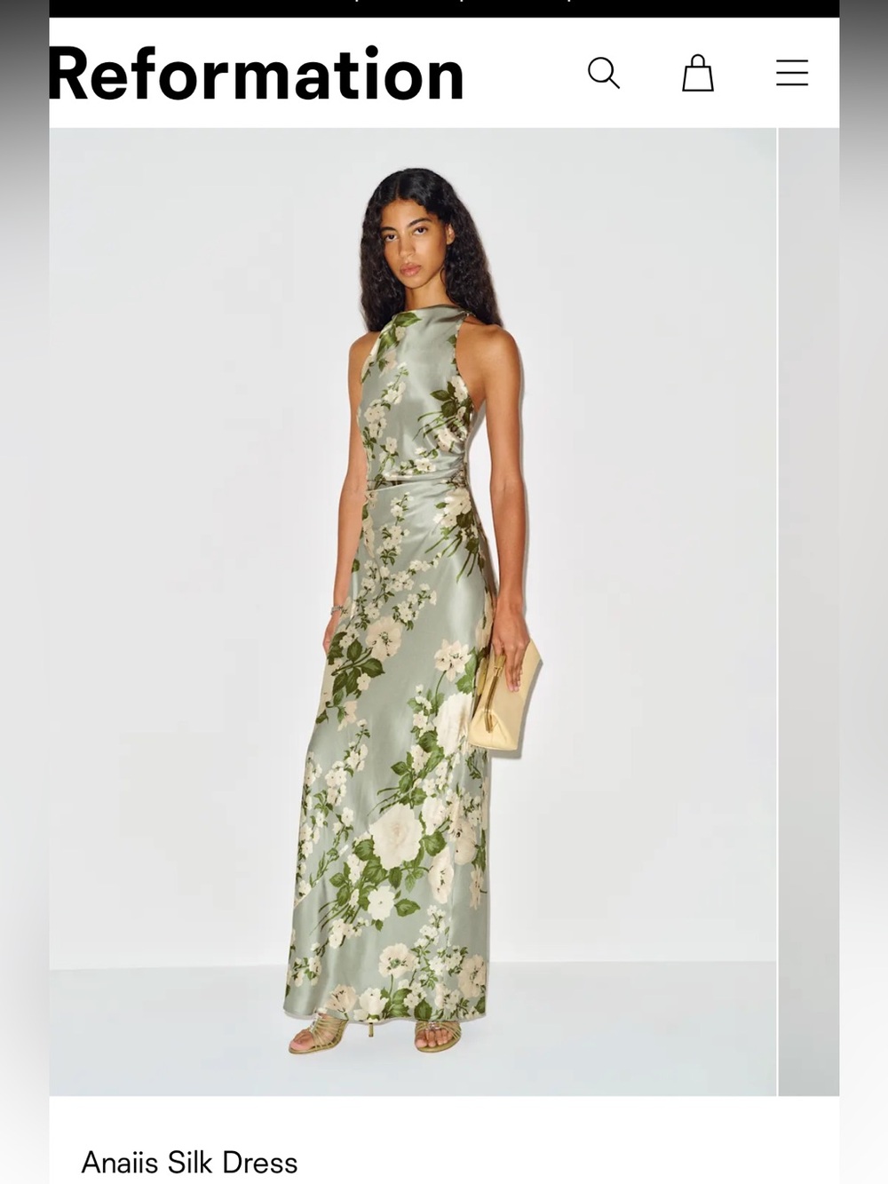 Anaiis silk dress tarragon